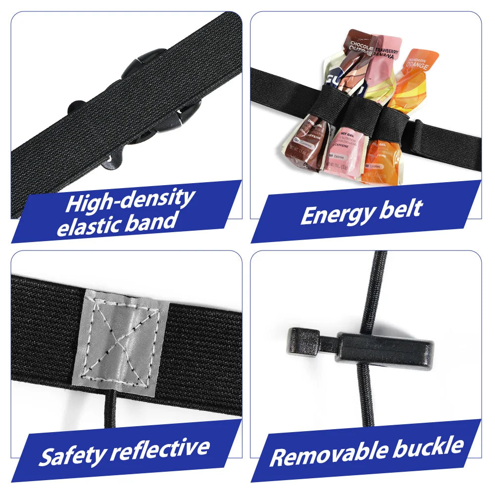 Race Number Belt with 6 Gel Loops | Unisex Bib Holder for Running, Triathlon & Cycling