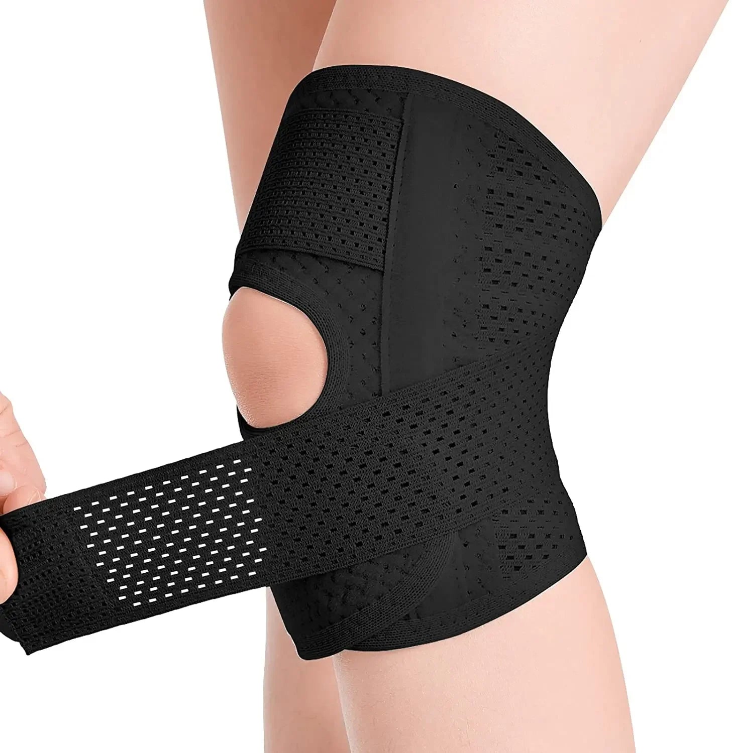 Running Recovery Gear: Breathable Knee Brace with Side Stabilizers Relieves Meniscal Tear and Arthritis Joint Pain/ Rungear
