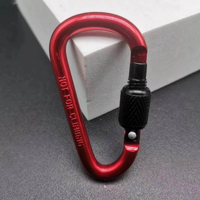 Aluminium D-Ring Locking Carabiner | Screw-Lock Clip for Hiking & Camping