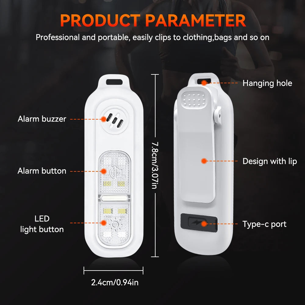 Awapow Personal Safety Alarm — 130dB Rechargeable Keychain with LED Light