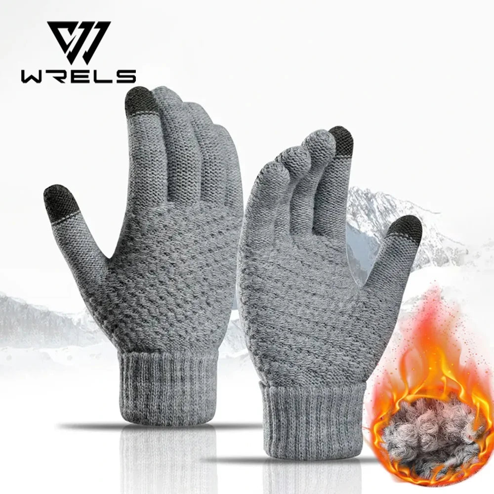 Safety Gear Accessories: WRELS Unisex, Classic Knit, Full Finger Stretch, Warm Winter Touch Screen Gloves for Running, Hiking, Outdoor Sports / Rungear