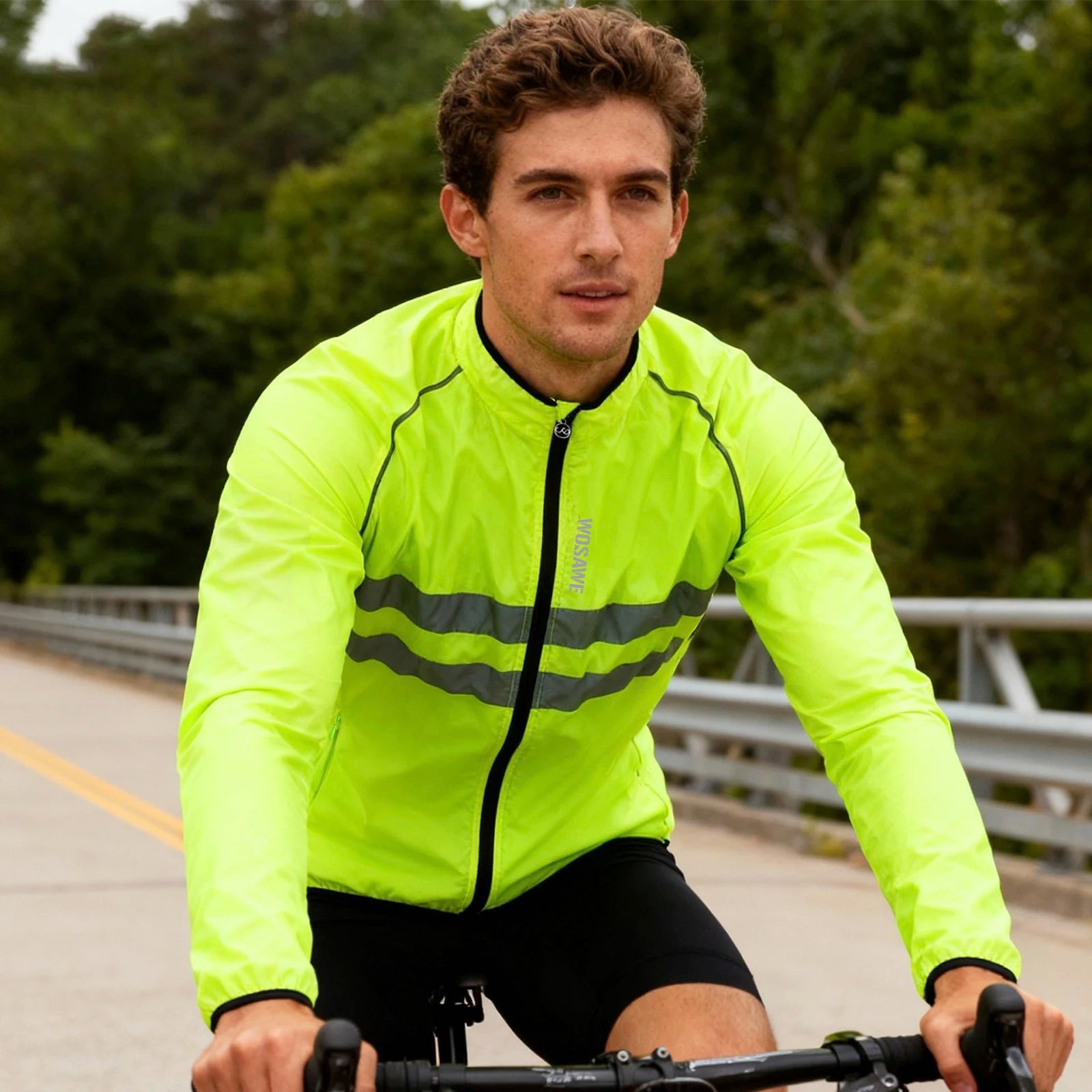 WOSAWE Men's Packable Reflective Windproof Windbreaker Jacket