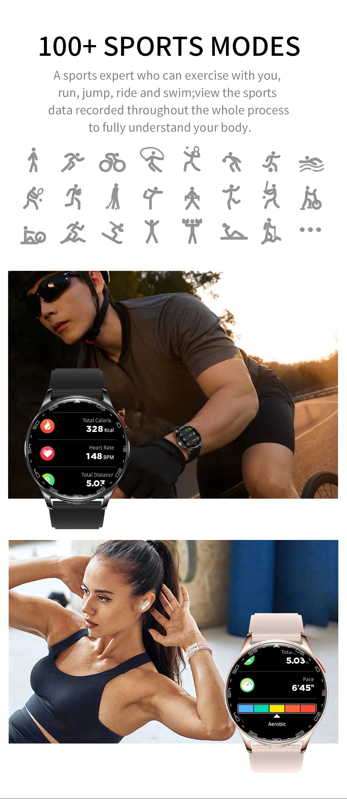 Running Tech Gear: New TWS 2-in-1 Bluetooth Smart Watch With Earphones HIFI 9D For Android iOS / Rungear
