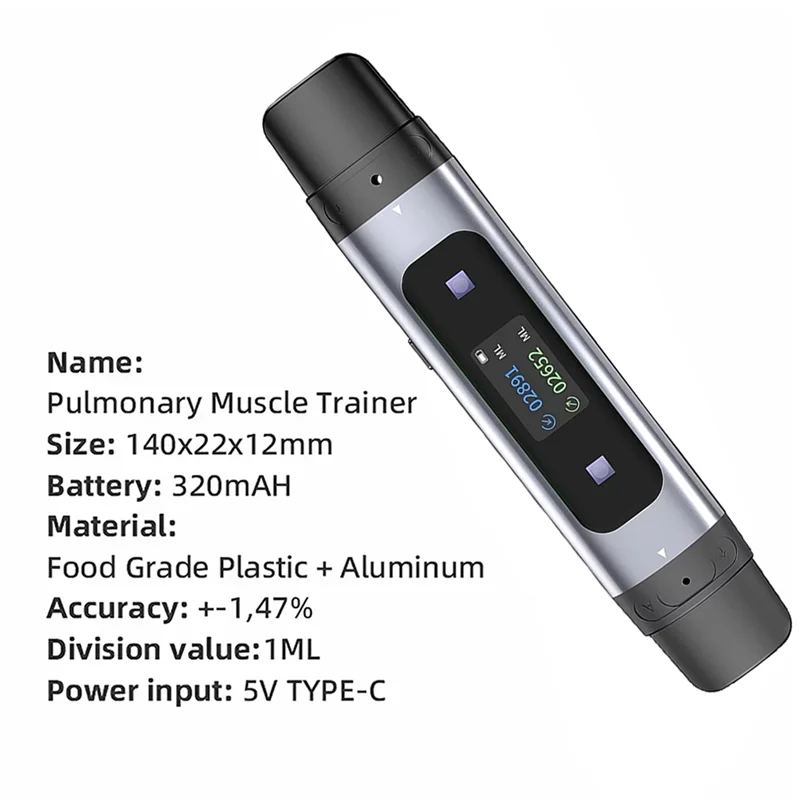 B24B Intelligent Breath Trainer & Spirometer | Digital Lung Fitness Trainer