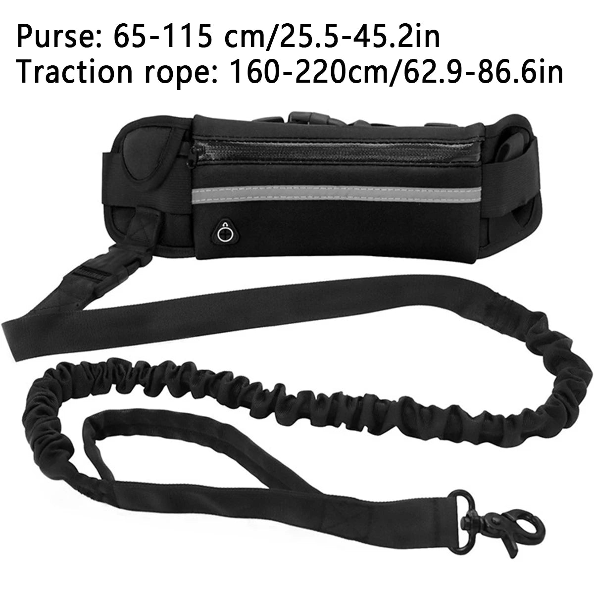 Hands-Free Dog Leash with Waist Bag – Reflective Retractable Elastic Belt for Running & Hiking | Quick Release | 3 Colours