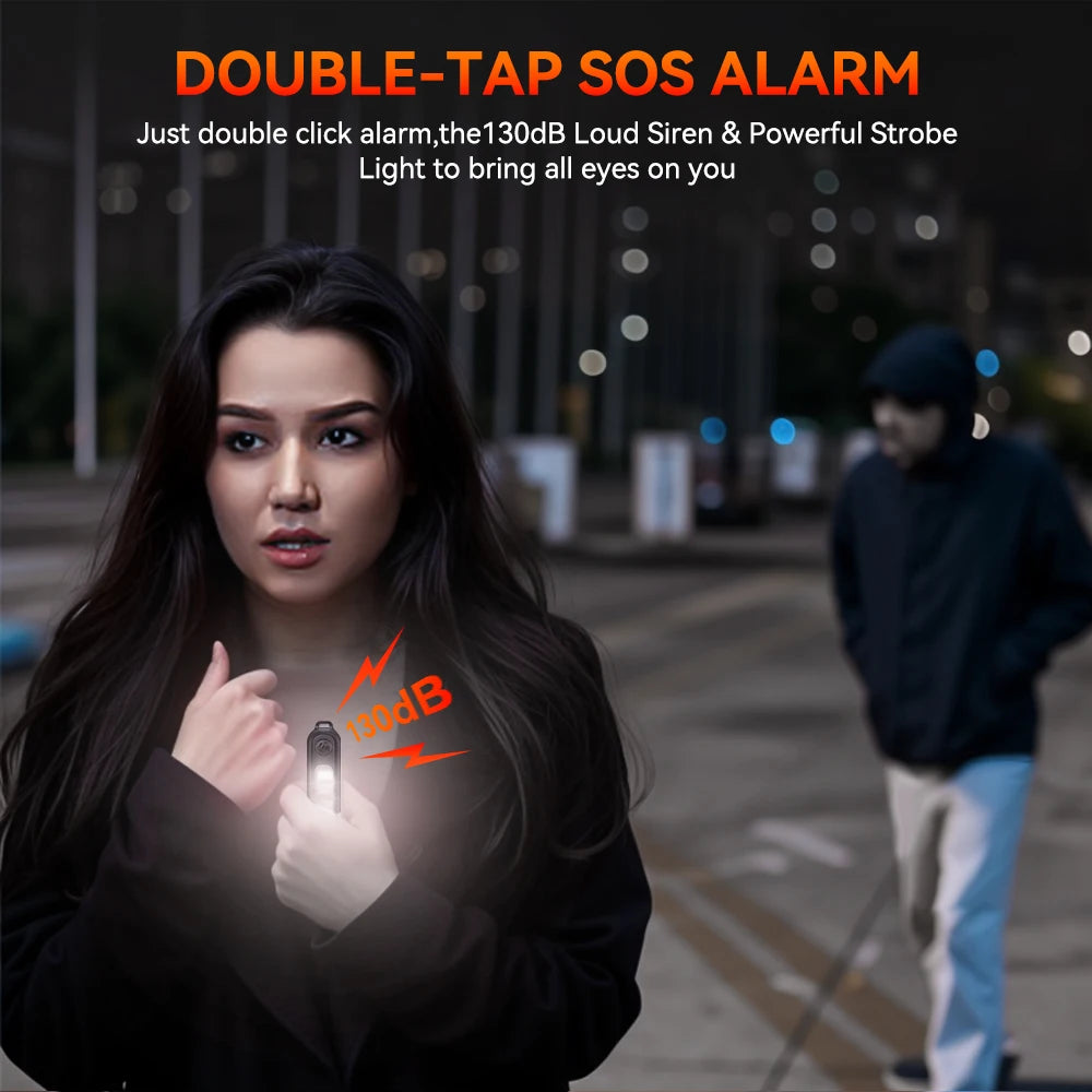 Awapow Personal Safety Alarm — 130dB Rechargeable Keychain with LED Light