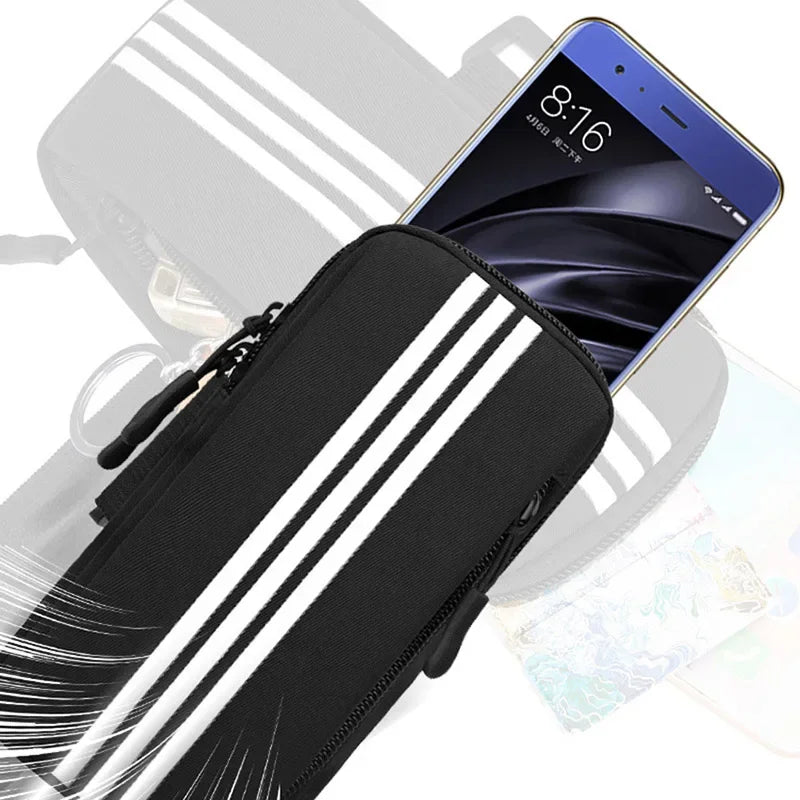 Sports Phone Armband – Dual Zip Pockets, Adjustable Strap, Universal Fit | Running, Gym & Outdoor | Black, Purple, Grey, Pink, Blue & Orange