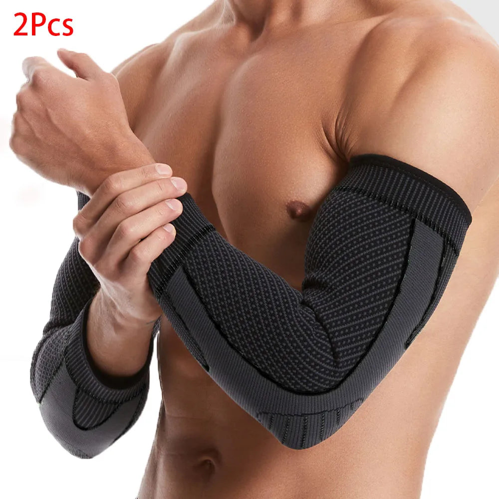 Arm Compression Sleeves for Tendonitis & Tennis Elbow – Sports Elbow Support for Bodybuilding, Gym & All Sports | 2 Pack