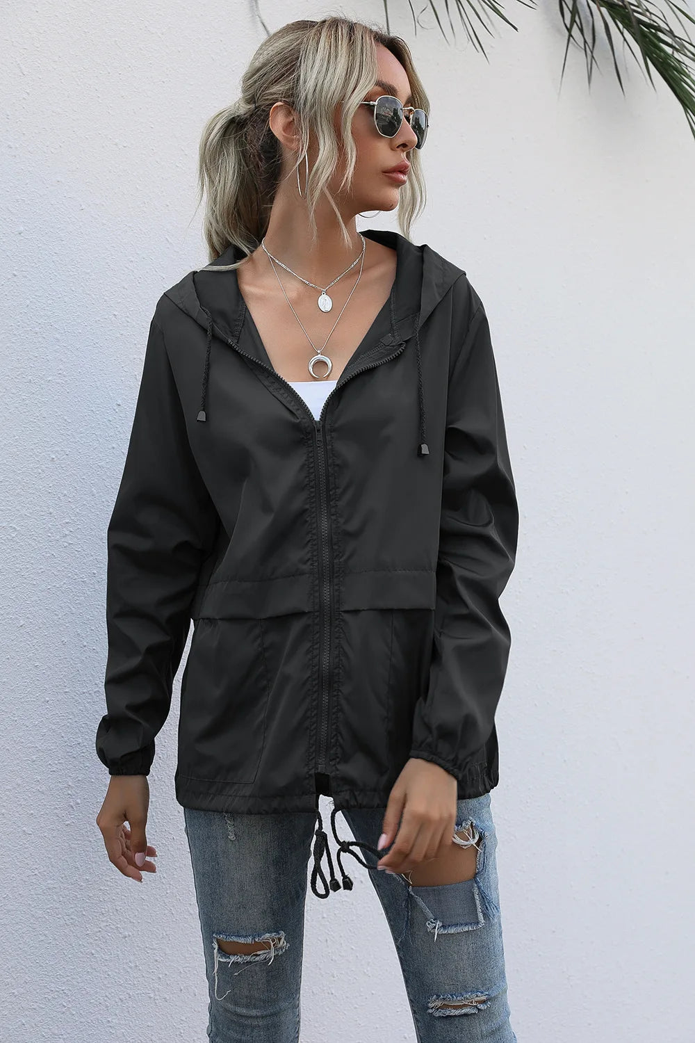 Women's Jackets Apparel: Ultralight, Waterproof, Windproof, Slim Hooded Windbreaker Jacket / Rungear