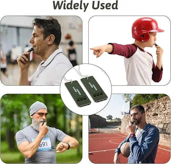 RUNGEAR Tri-Frequency Survival Whistle | Loud Flat Keychain Safety Whistle — 3, 6 & 12 Pack