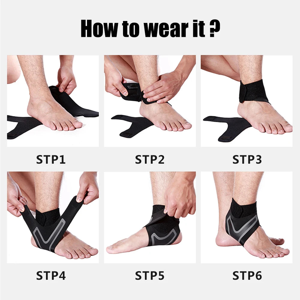 Recovery Gear Accessories: 1 PC Sport Ankle Stabilizer Brace, Compression Support for Pain Relief / Rungear