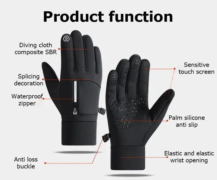 Thermal Waterproof Running Gloves | Touch Screen, Anti-Slip & Wrist Zip | Unisex | RUNGEAR
