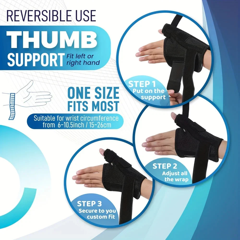 Thumb Splint Wrist Brace | Stabilising Support for Men & Women, Left or Right Hand