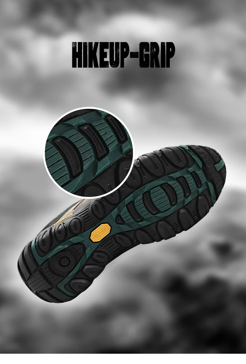 Hiking Shoe Gear: HIKEUP Men's Suede Leather, Wear-Resistant Hiking, Walking, Hunting Outdoor Shoes / Rungear