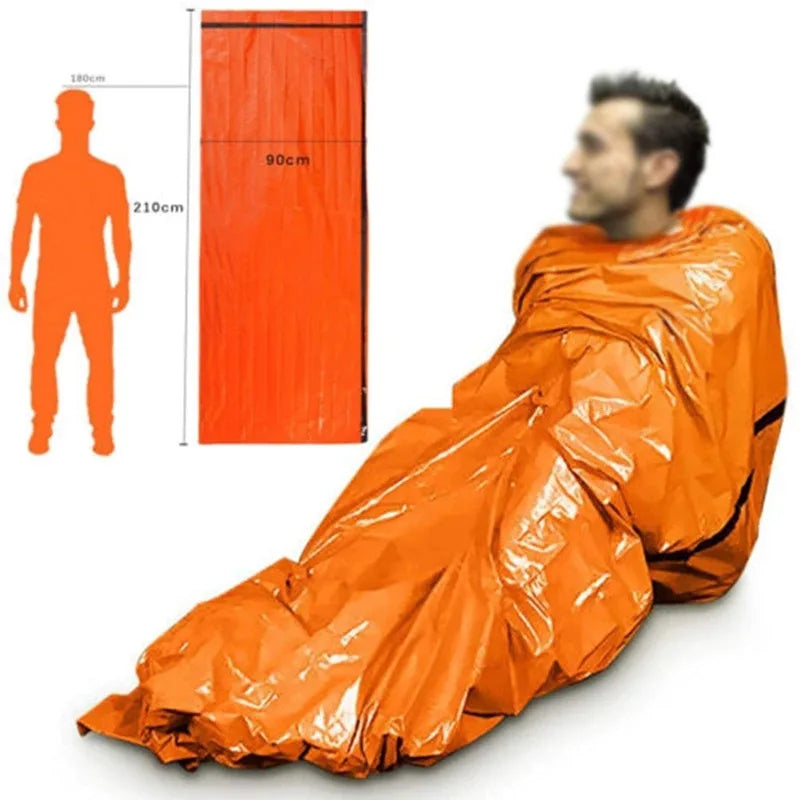 Emergency Survival Sleeping Bag | Waterproof Thermal Mylar Blanket for First Aid & Rescue