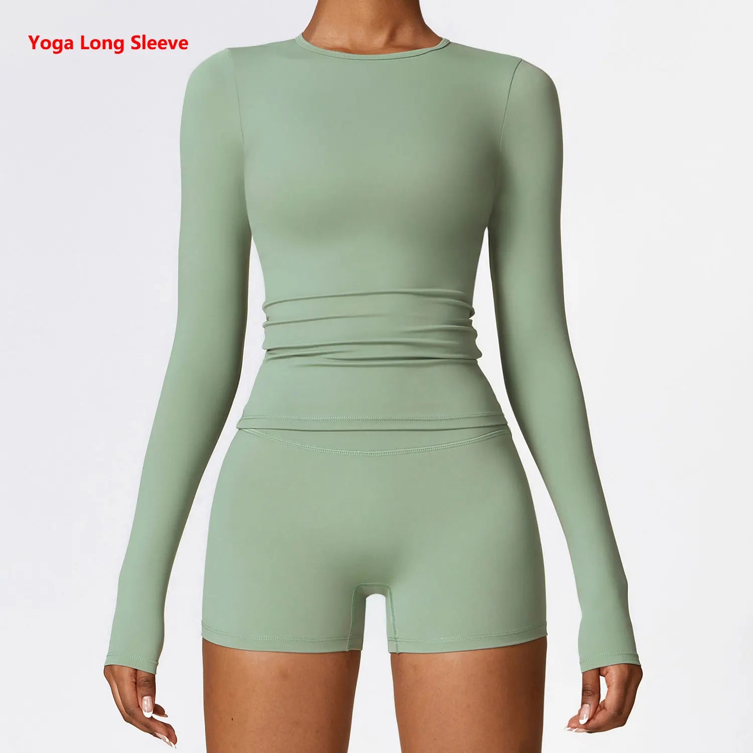 Women's Quick Dry Apparel: Breathable, Long Sleeved, Round Neck, Crop Top Workout Running, Hiking Set / Rungear