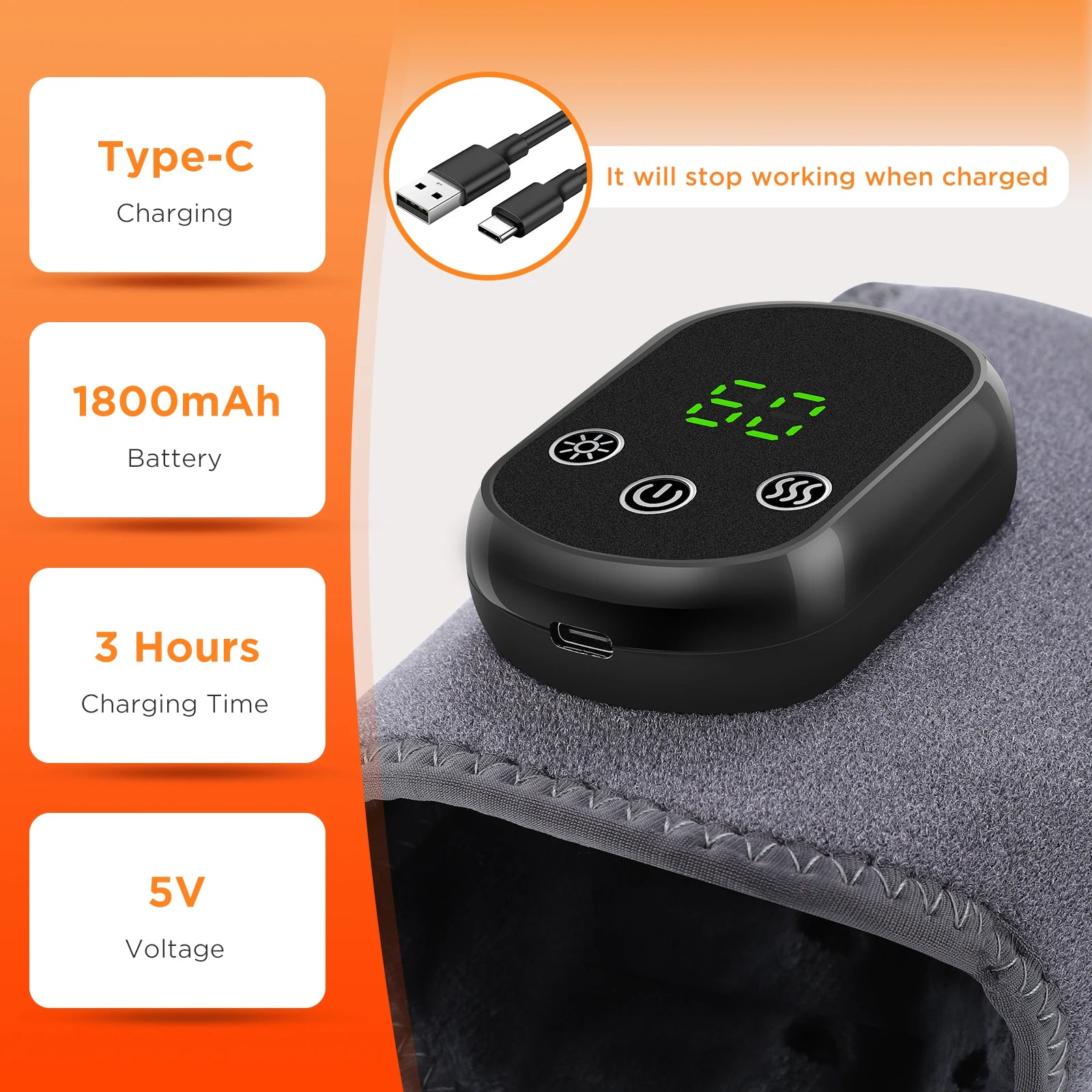 Electric Heating Wrist Brace Vibration Massage Hot Compress Ankle Wrap And Hand Protector Rechargeable Wristband