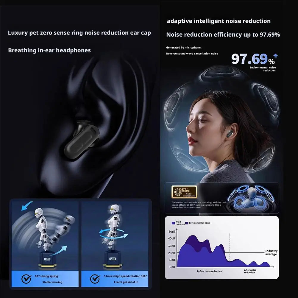 Wireless Sports Earphones with AI Translator & Noise-Cancelling Mic