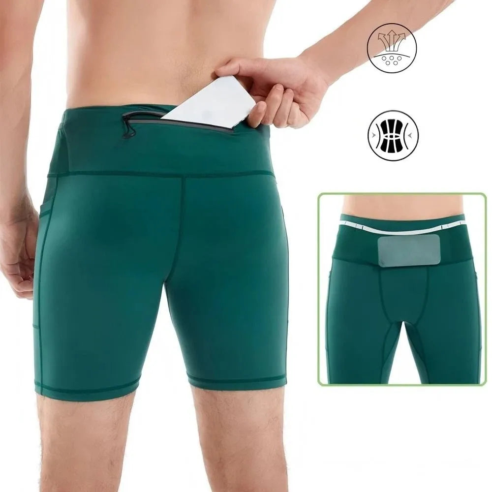 Women's High-Waist Running Shorts | Multi-Pocket, Quick-Dry Biker Shorts
