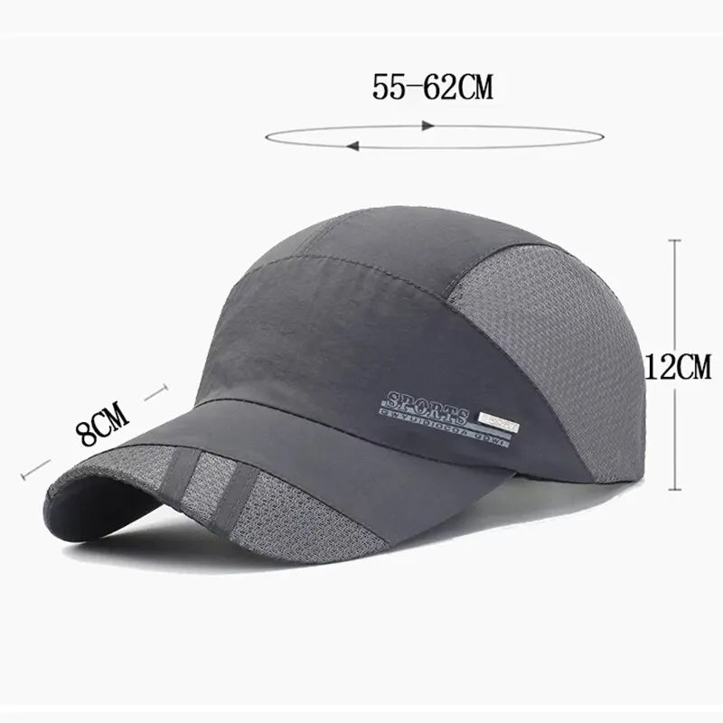 Quick-Dry Sports Running Cap – Breathable Mesh, Adjustable | Sun Protection