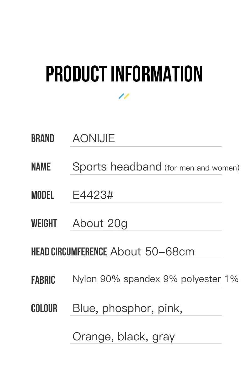 AONIJIE Sports Headband | Non-Slip, Sweat-Wicking, Stretchy | Running, Yoga & Gym Fitness