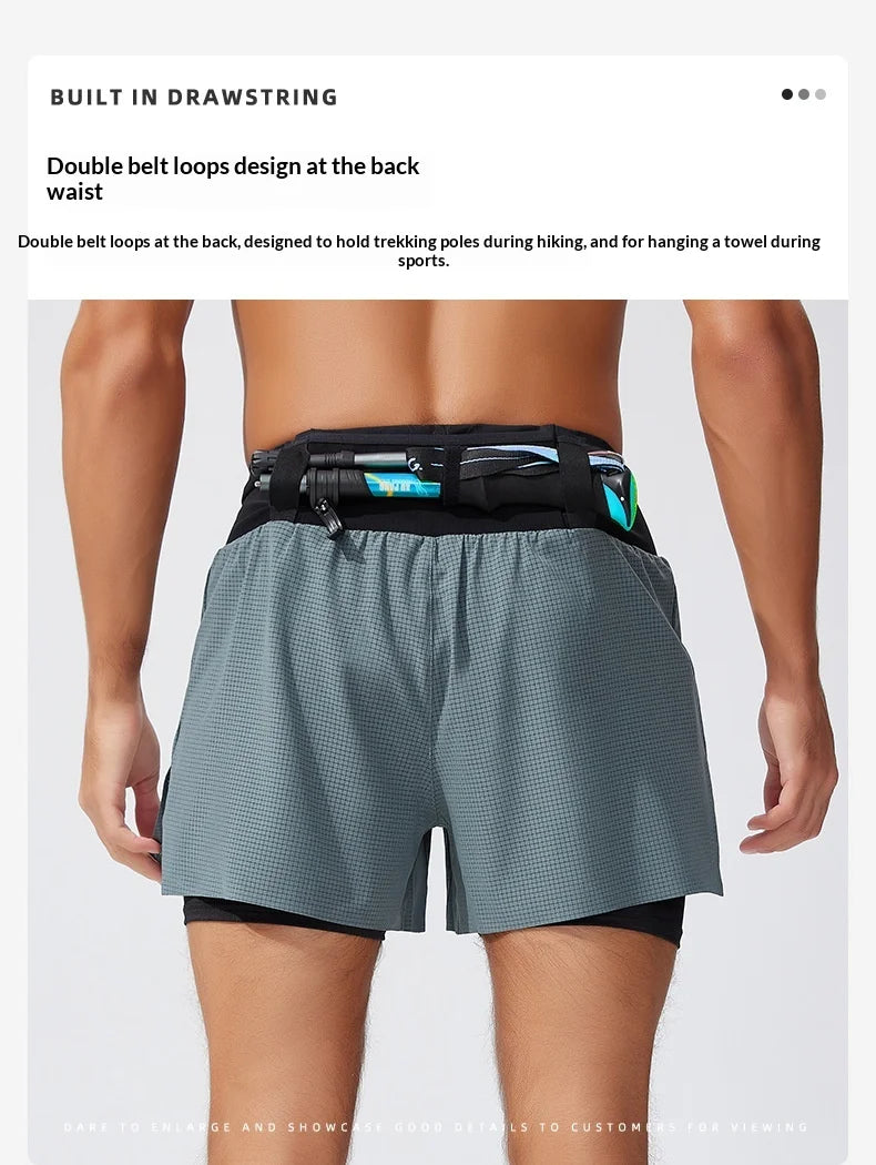 Men's Activewear Shorts: Summer Double Layer, Quick Dry, Breathable Running Sports Shorts / Rungear