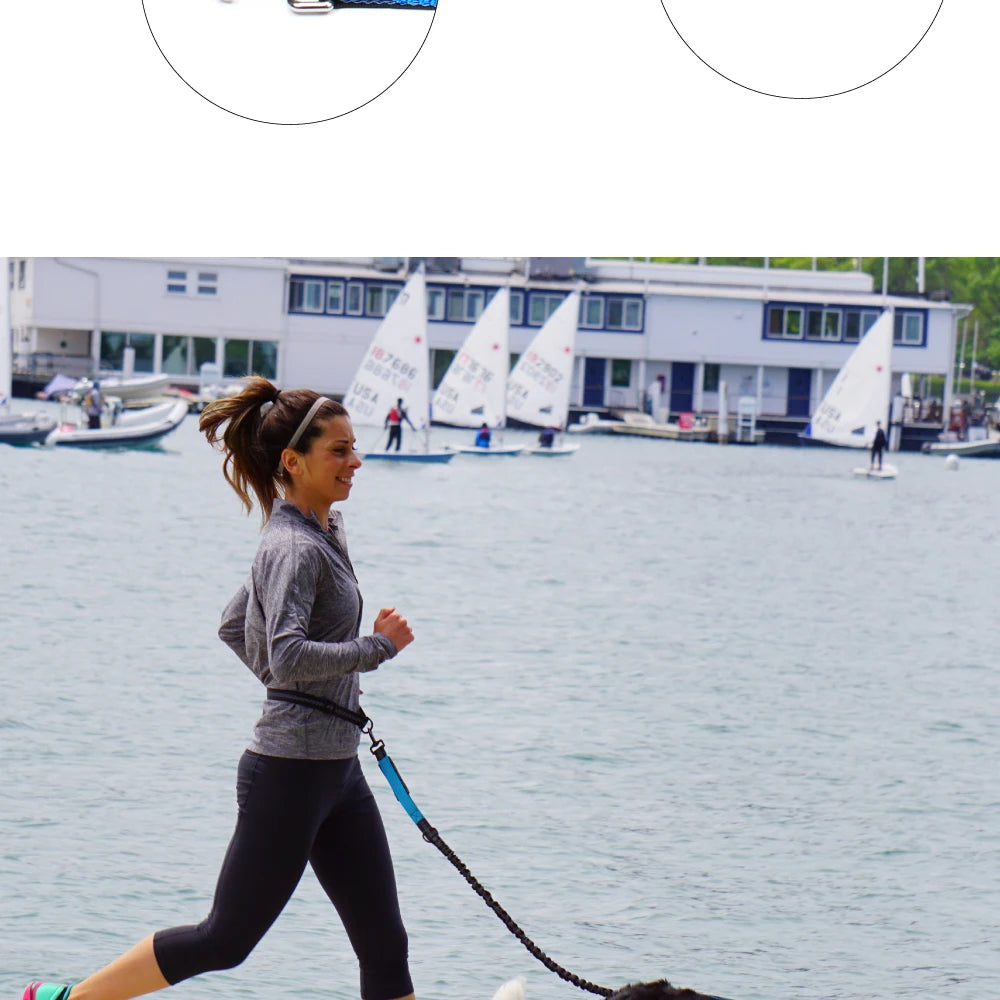 Hands-Free Dog Leash | Adjustable Waist Belt & Chest Strap for Walking, Running & Hiking