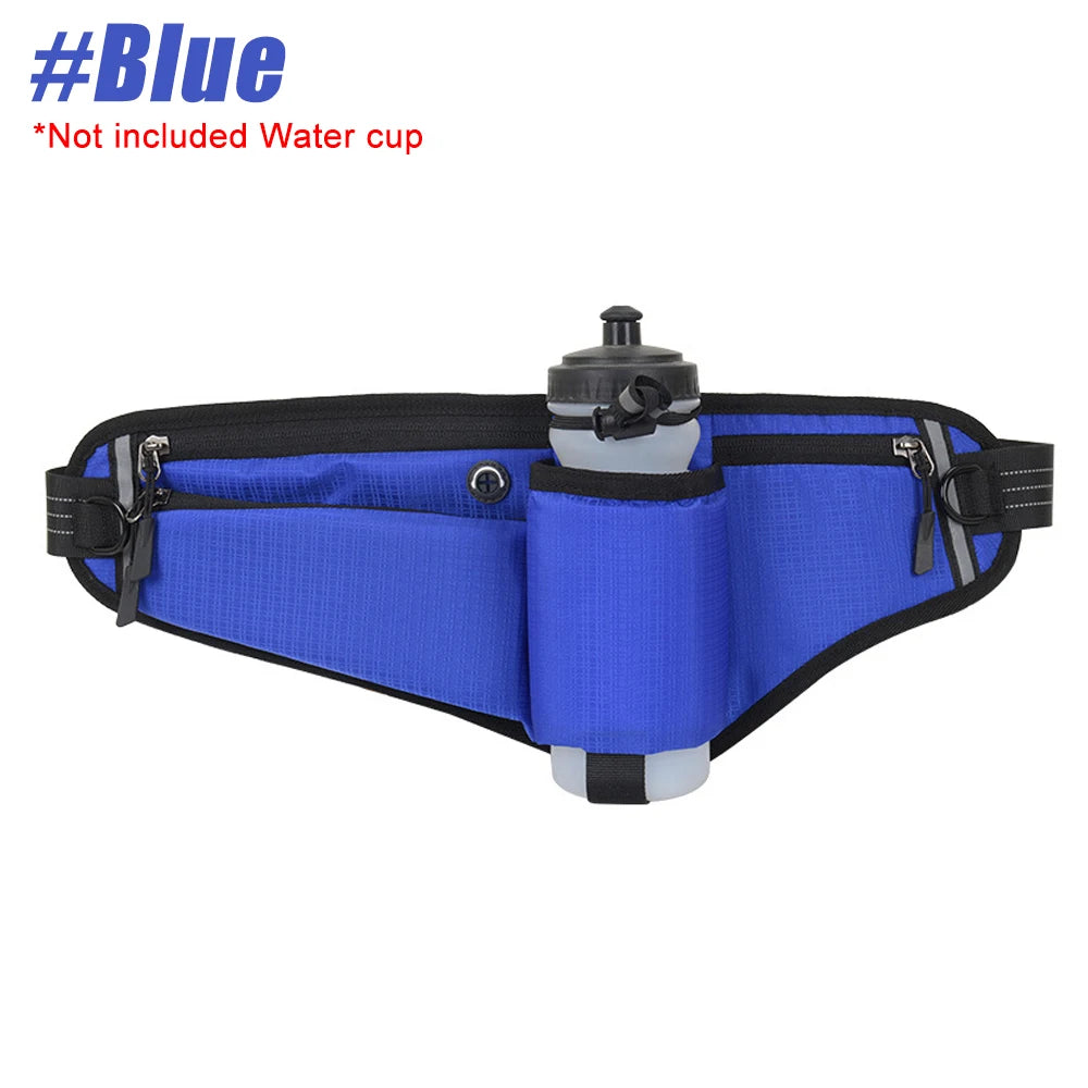 Waterproof Hydration Running Belt with 90° No-Bounce Bottle Holder – Adjustable Reflective Waist Pack for Running, Hiking & Cycling | RUNGEAR