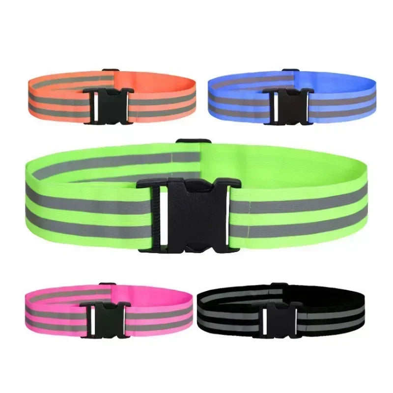 Elastic High Visible Adjustable Reflective Waistband Belt for Running Cycling Sport Night Safety Kid Men Women