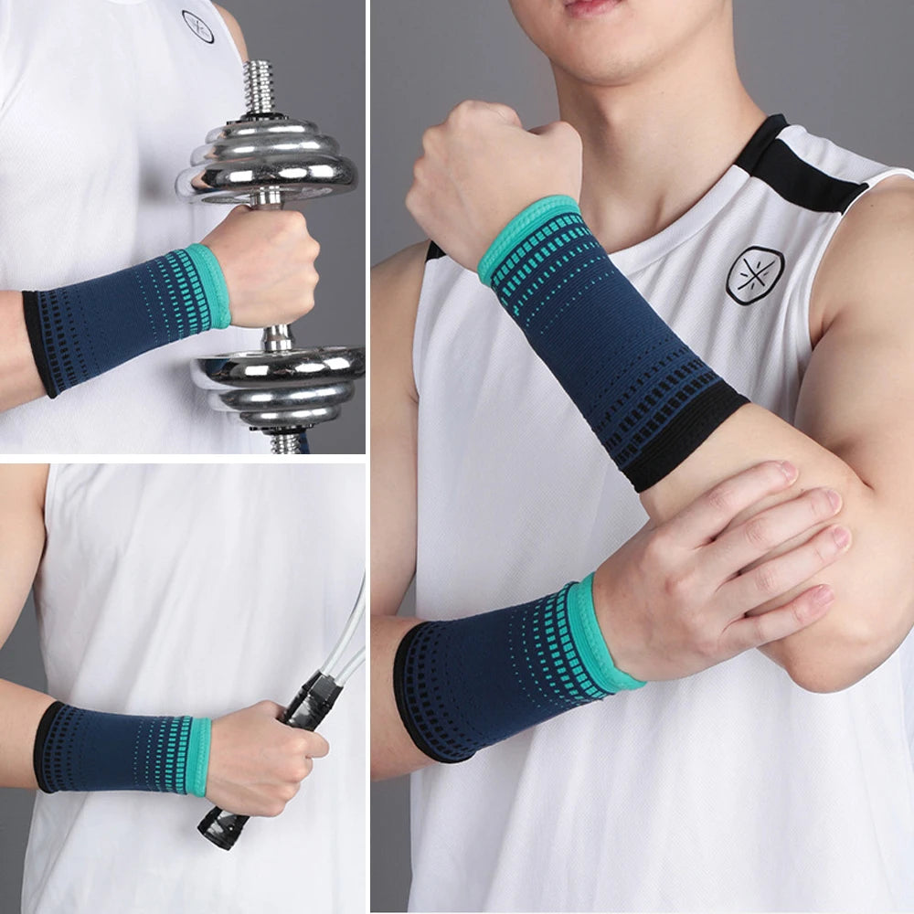 Sport Sweatband Wrist Wraps | 1 Pair Knitted Wrist Support for Tennis, Gym & Running