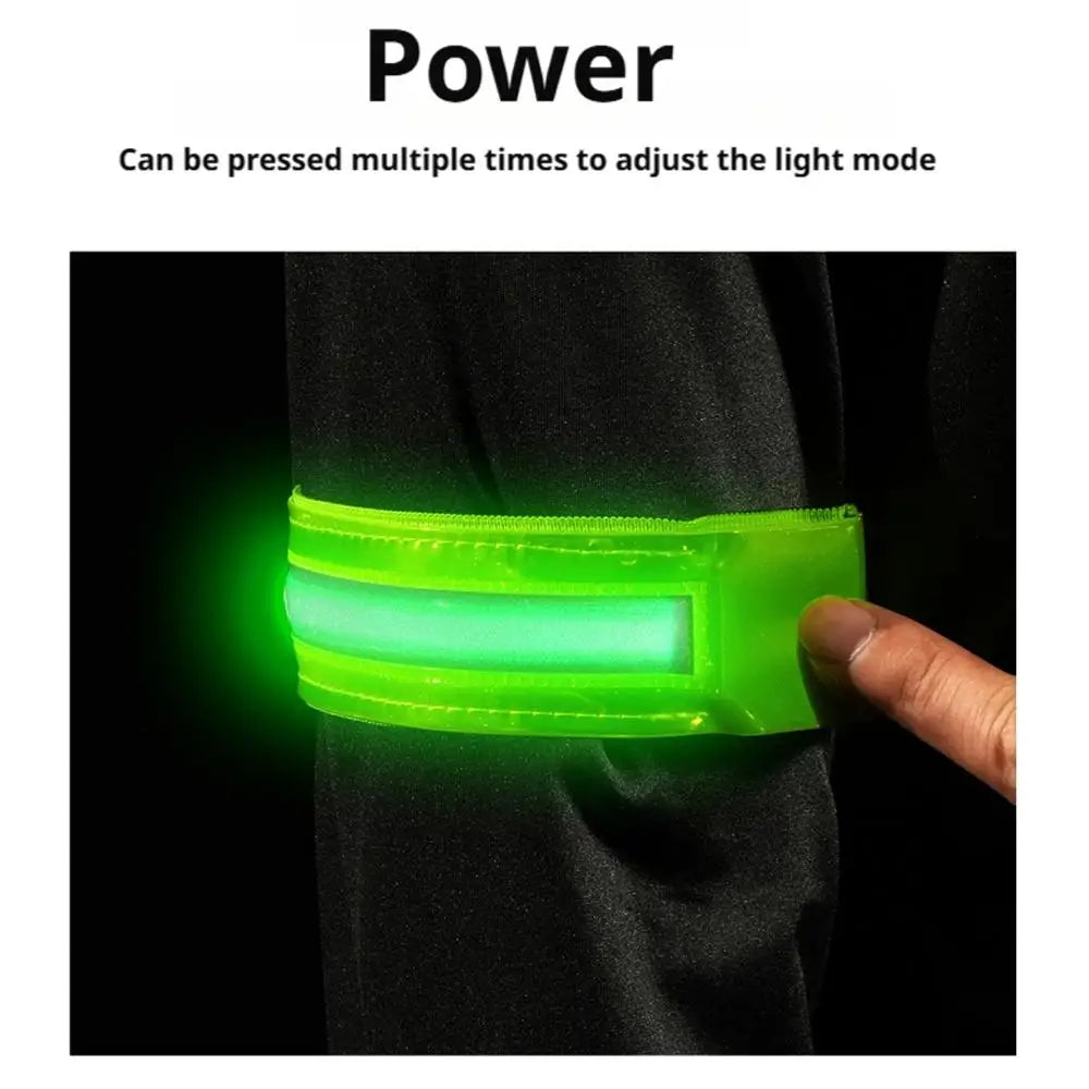RUNGEAR LED Reflective Armbands | High-Visibility Safety Bands for Night Running, Cycling & Hiking (2-Pack)