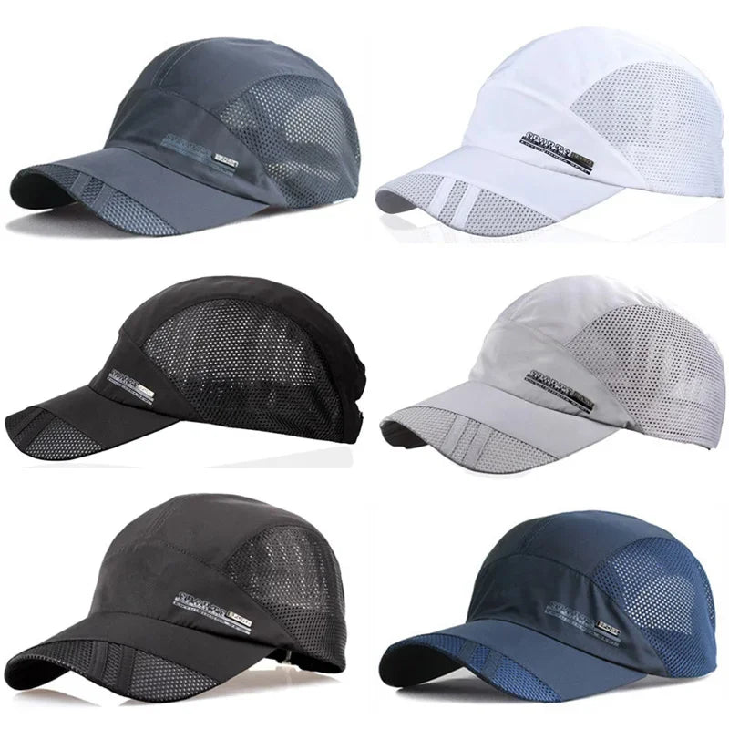 Quick-Dry Breathable Mesh Running Cap – Adjustable Baseball Visor | Sun Protection | Unisex