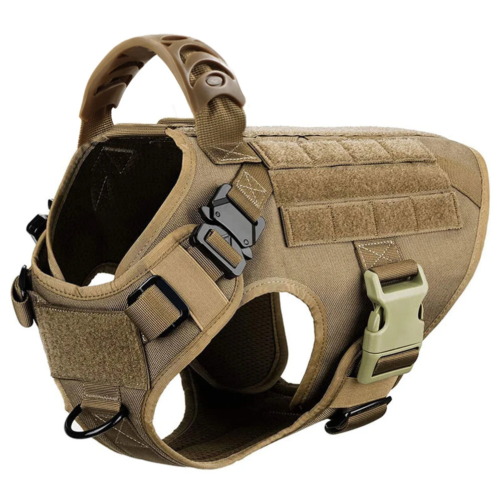 Tactical Military Dog Harness | Padded, Quick-Release Vest for Medium & Large Dogs | S–XL