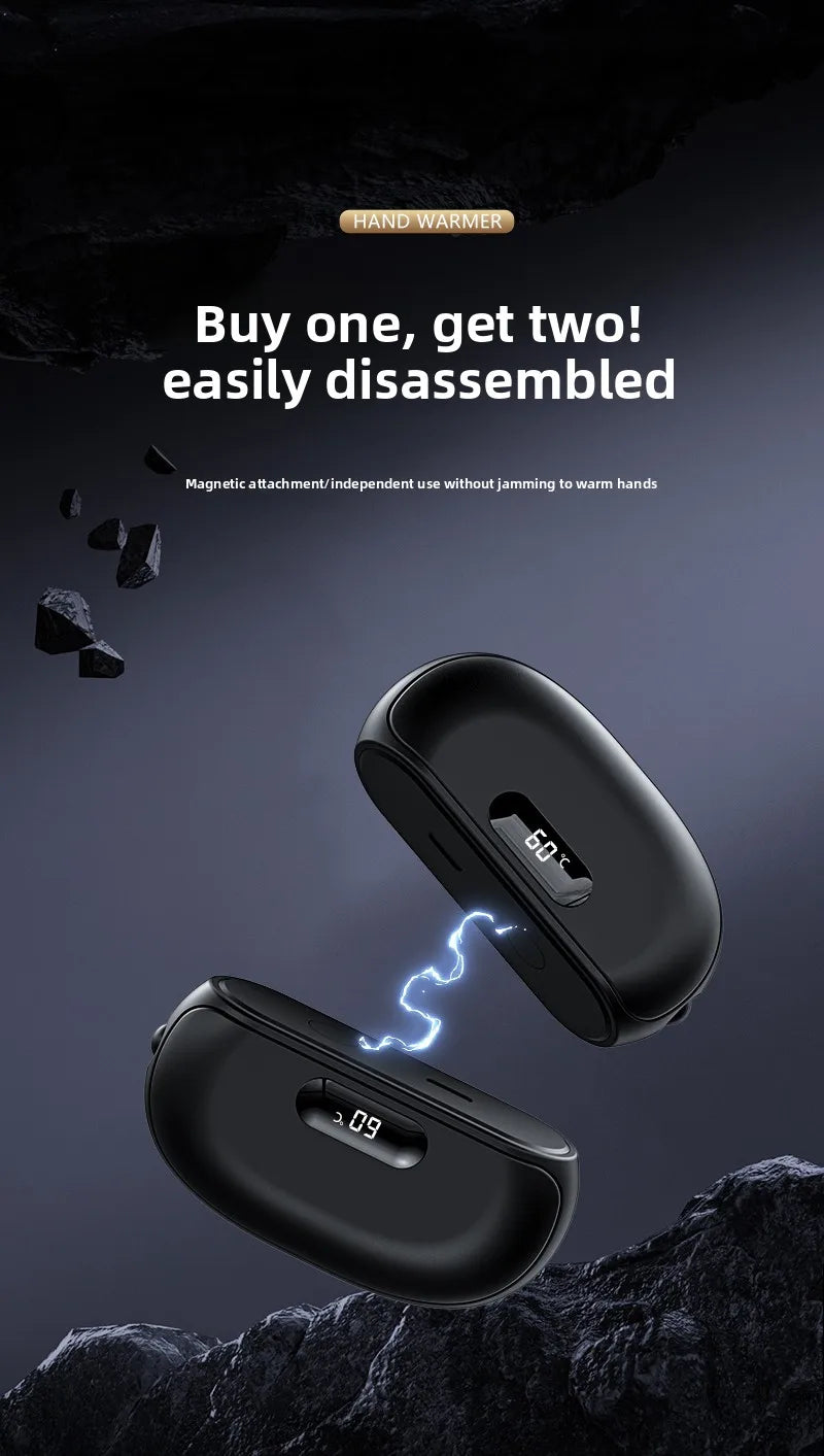 Magnetic Detachable Rechargeable Hand Warmer — 2-in-1 Mini Heat Pack | Up to 6 Hours