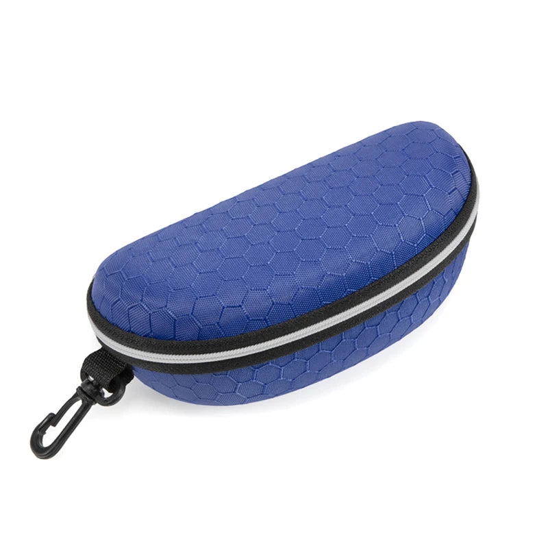 Large Hard Shell Zipper Sunglasses & Eyeglasses Case with Carabiner Clip – Waterproof Travel Protection