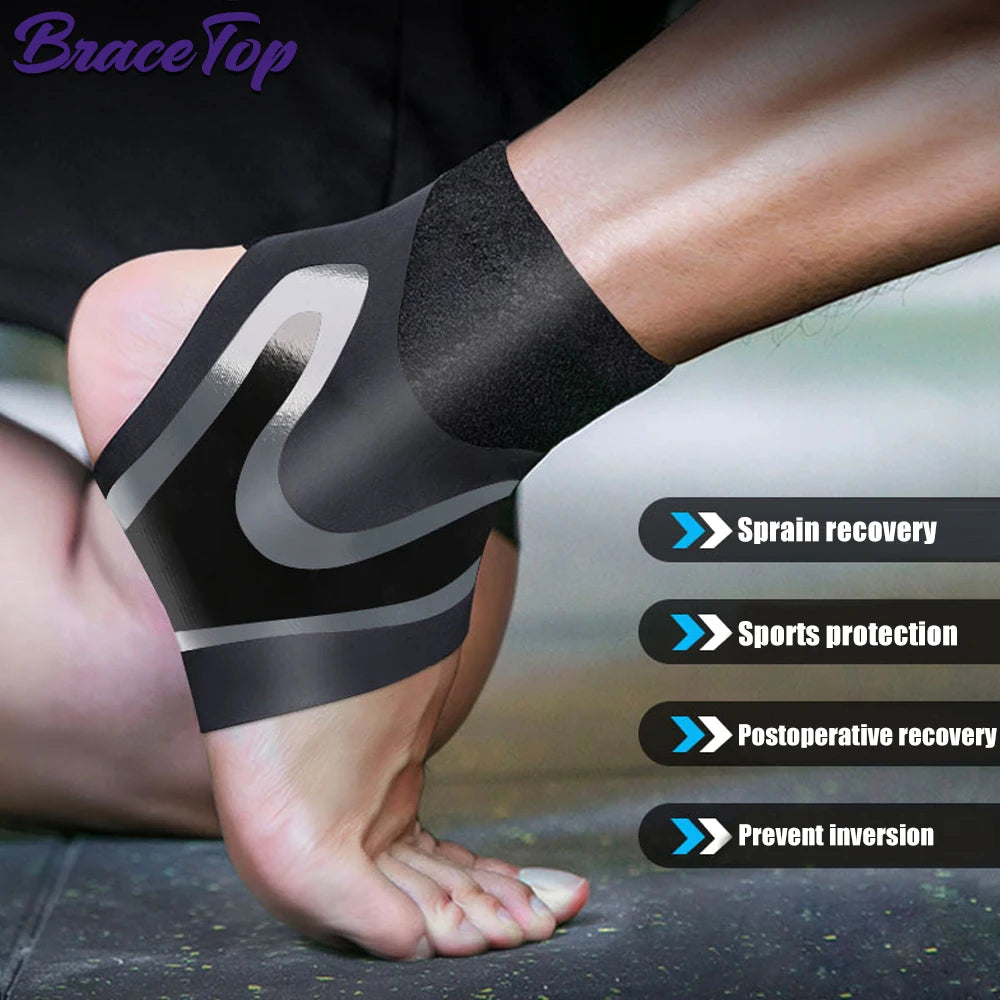 Recovery Gear Accessories: 1 PC Sport Ankle Stabilizer Brace, Compression Support for Pain Relief / Rungear