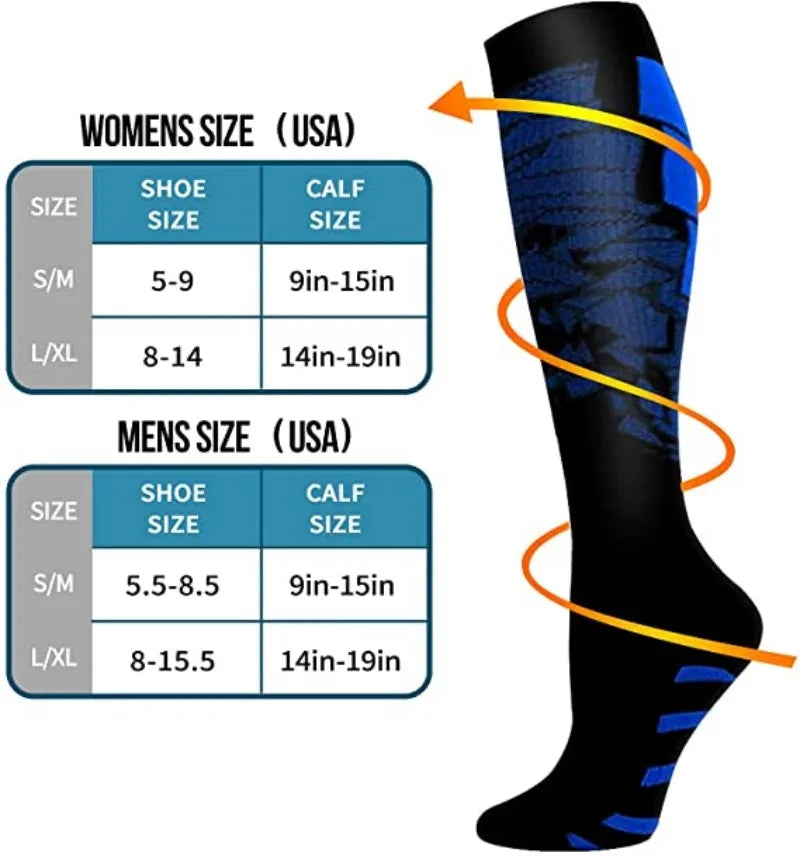 Running Compression Socks: 1 PC Medical 20-30mmhg Compression Socks for Flight, Travel, Pregnancy, Edema Diabetes, Varicose Veins / Rungear