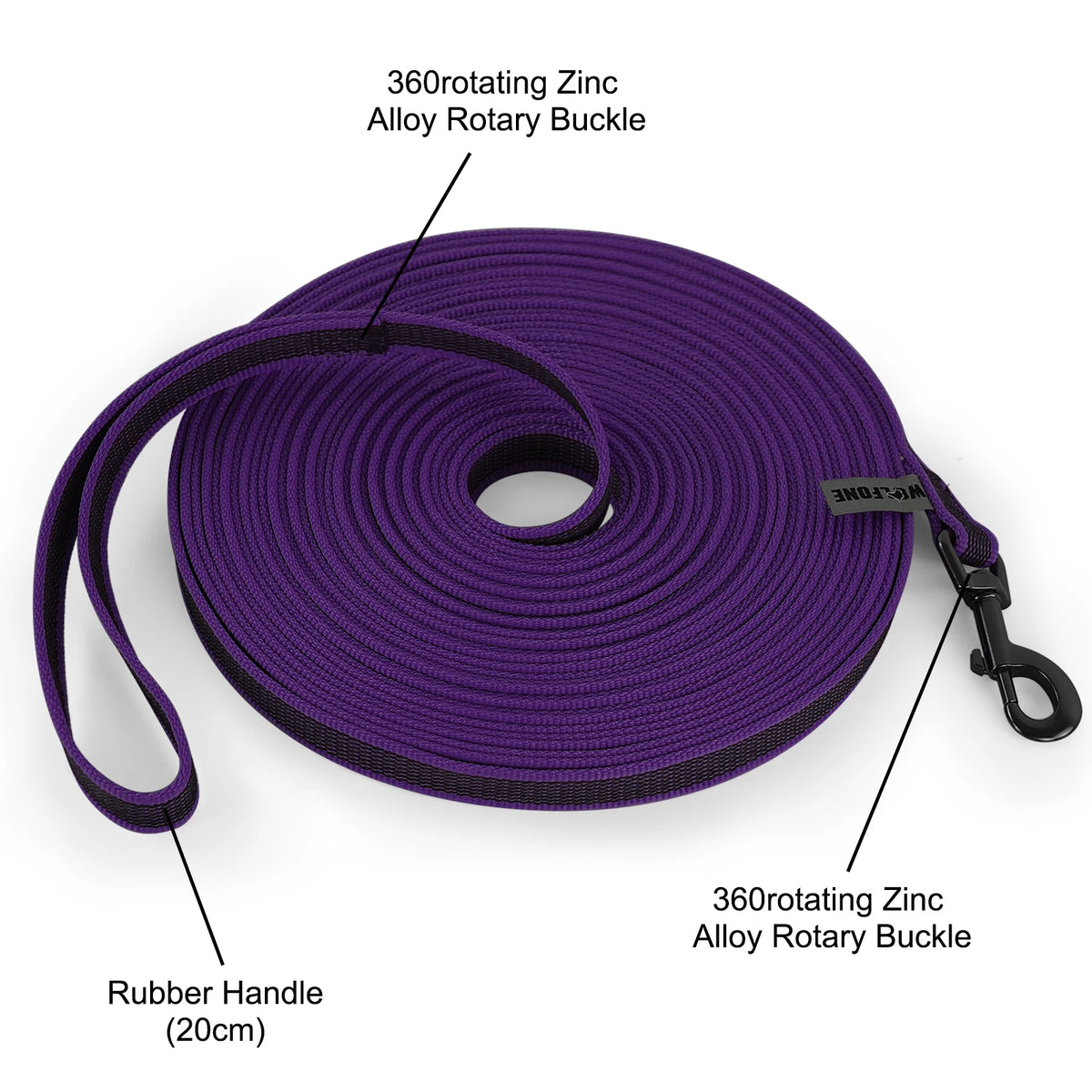 Coloured Dog Training Leash | Soft Fibre Lead in 6 Lengths & 8 Colours — 1.5M to 15M