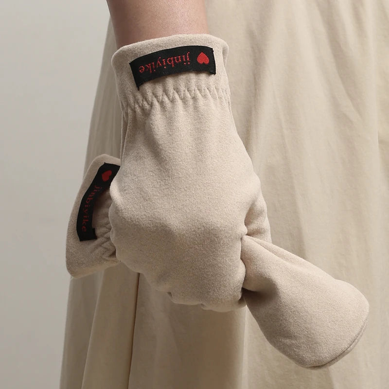 Running Winter Gear: Unisex, Warm, Windproof, Elasticated, Half-Round Mittens for Outdoor Sports / Rungear