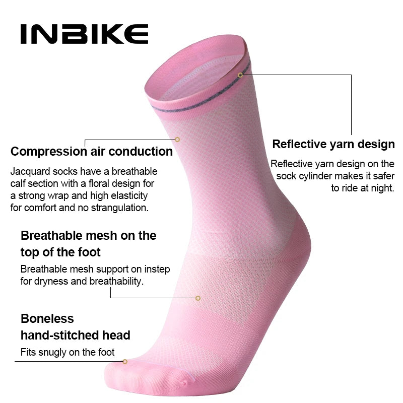 INBIKE Women's Toe-Separated Compression Running Socks | Moisture-Wicking Sport Socks for Running & Hiking