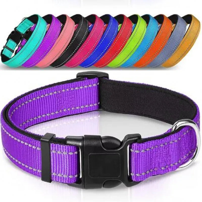 Reflective Breathable Adjustable Neoprene Dog Collar For Medium Large Dogs