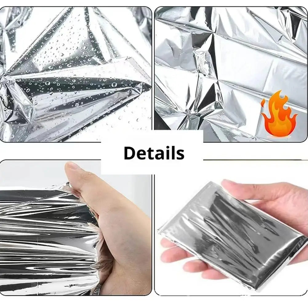 RUNGEAR Emergency Foil Thermal Blanket | Windproof & Waterproof Survival Blanket for Trail Running, Hiking & First Aid