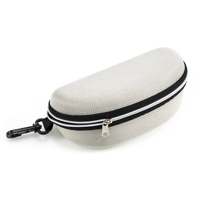 Large Hard Shell Zipper Sunglasses & Eyeglasses Case with Carabiner Clip – Waterproof Travel Protection