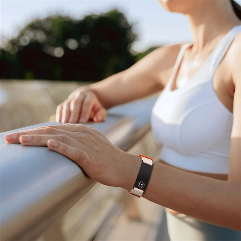 Unisex Custom Silicone Personalized Medical Emergency ID Bracelet