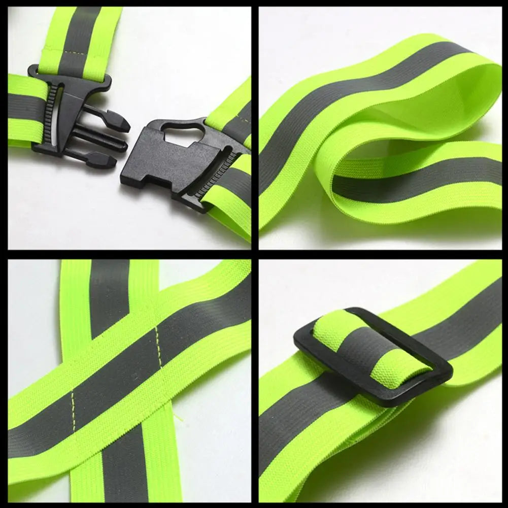Reflective Safety Vest Harness – Adjustable, Elastic, High-Visibility | Night Running, Cycling & Outdoor | Adults & Children | 5 Colours