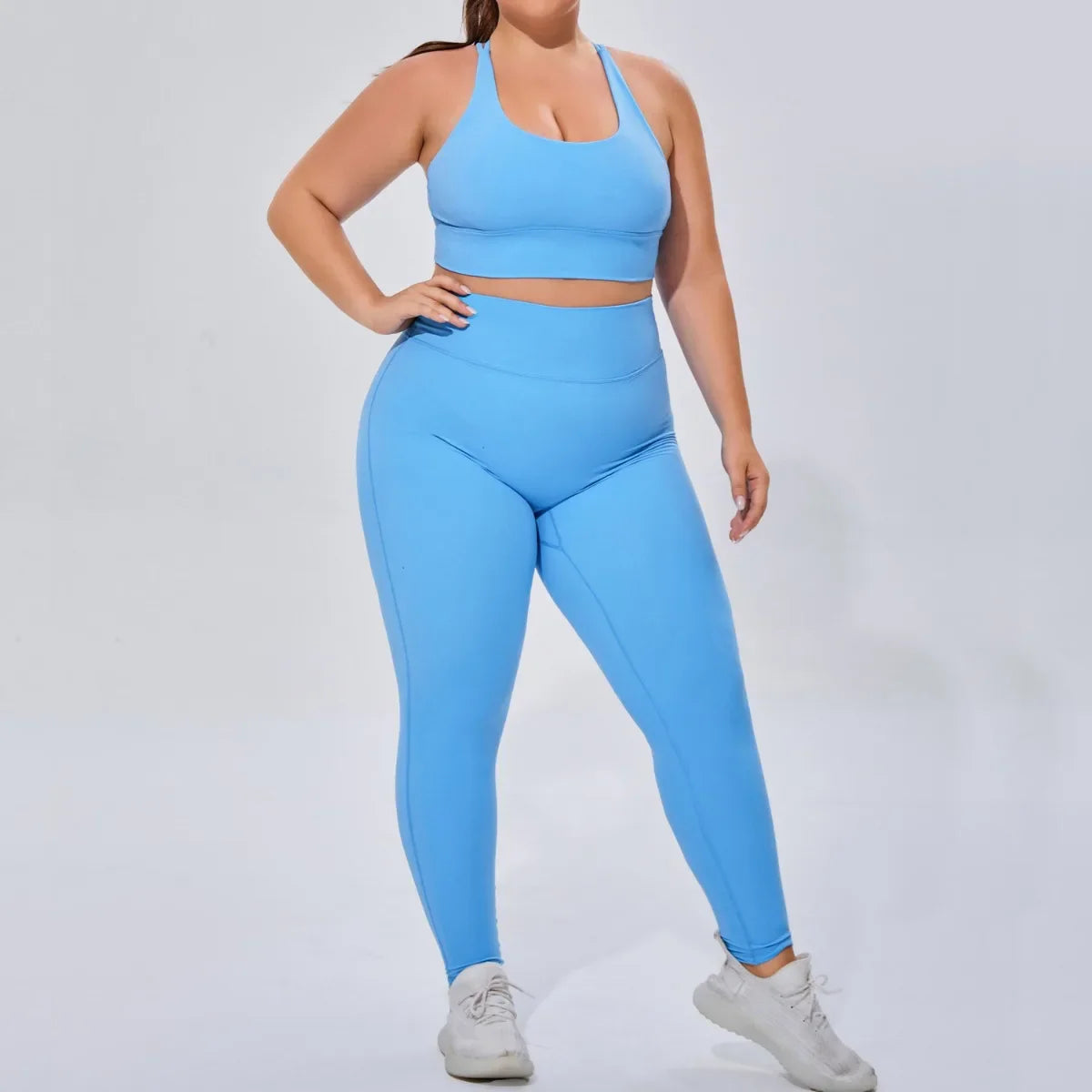 Plus Size Women's Running Apparel: Quick-Dry, Comfortable, High Stretch, Breathable Sports Bra And High Stretch Breathable Leggings / Rungear