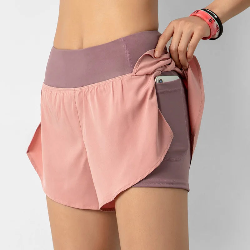 Women's Quick Dry Shorts: Summer, Double-Deck, Breathable Running Fitness Training Shorts / Rungear