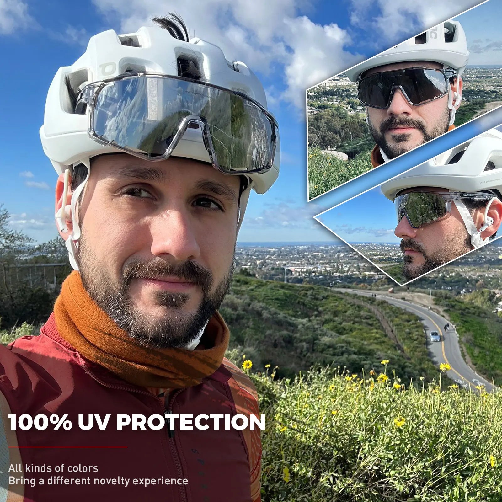 KAPVOE UV400 Glasses Unisex Cycling Outdoor Sports Running Eyewear