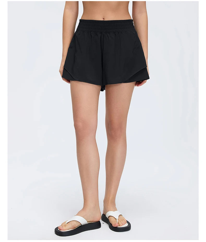 Women's 2-in-1 High-Waist Quick-Dry Running Shorts