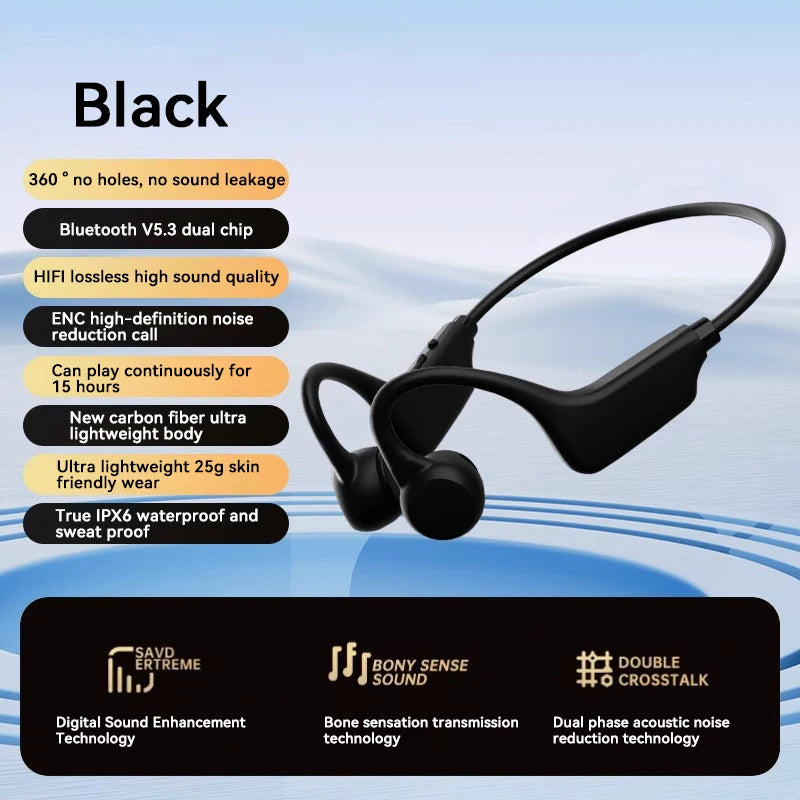 Bone Conduction Tech: BoIPX8 Waterproof, MP3 32GB Bluetooth 5.4 Bone Conduction Headphones with Mic 2026 / Rungear